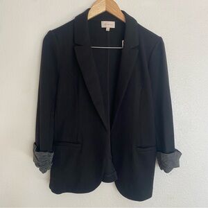 Skies Are Blue Black Blazer with Gray Accents